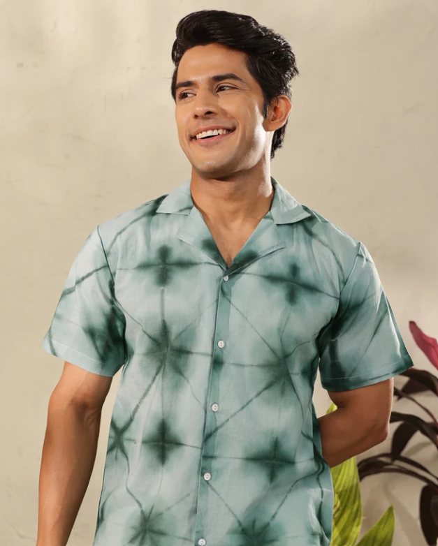 Matching Couple Outfit Set in Sage Green Tie-Dye